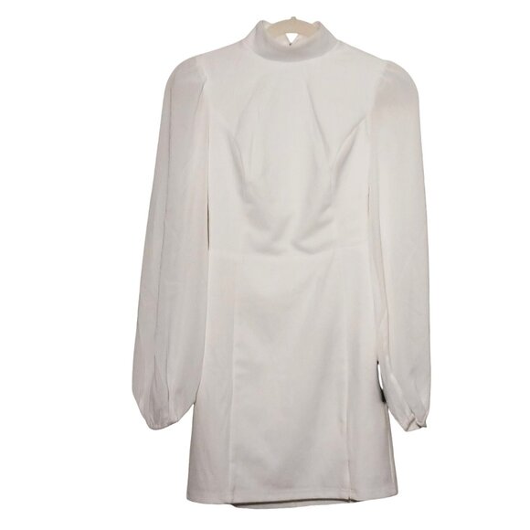 NEW Lulus Exceptionally Flirty White Long‎ Sleeve Backless Mini Dress Size XS - Picture 3 of 13